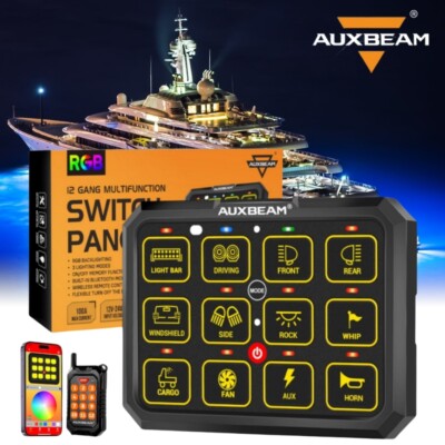 12 Gang RGB Switch Panel bluetooth Wireless Remote Control System Marine Boat
