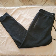 J.Come Men's Black Zippered Pockets Jogger Pants