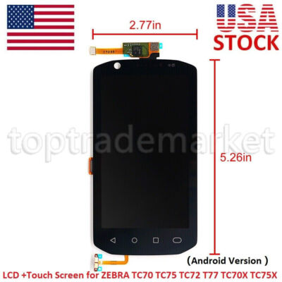 LCD with Touch Screen Digitizer for ZEBRA TC70 TC75 TC72 TC77 TC70X 75X Android