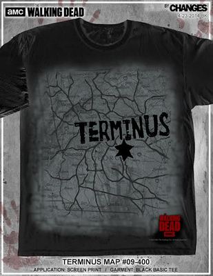 THE WALKING DEAD AMC Terminus Karte Geliefert Überleben Rick Carl Twd T-Shirt