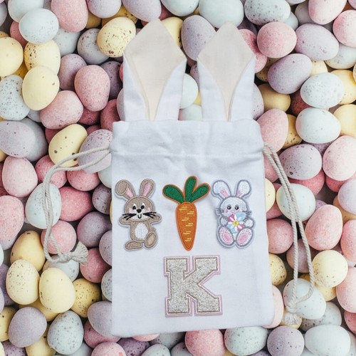 Personalised Easter Bag Egg Basket Collecting Gift Kids Patches Name Custom - Bild 6 von 9