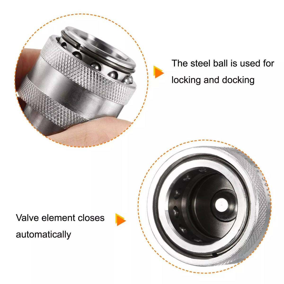 1 Set M14 X 1.5mm Hydraulic Quick Connect Coupler - Female Thread, Carbon Steel 2 thumbnail image