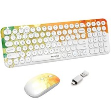 2.4GHz USB Wireless Keyboard and Mouse Ultra-Thin Cordless Compact-Sized Sile...