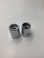 QTY 2 Proto Professional 1" and Proto 15/16" Socket 12-Point Chrome USA