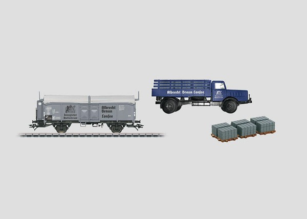 "MäRklin H0 48113, MäRklin Museumswagen-Set 2013, GüTerwagen+Lkw \"Albrec ,Neu/Ovp"-image