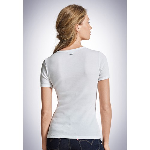 Schiesser Revival, maglia da donna Greta, bianca - Foto 3 di 3