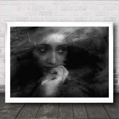 Passion 2013 Schwarzweiß Portrait Zweifel Blick Hand Gesicht Textur Weichzeichner Wandkunstdruck