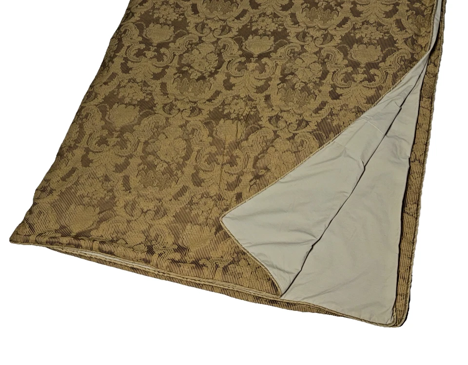 Custom Luxury Duvet Cover Full Size Damask Stripe Print Brown Gold Beige RARE - Image 4 of 4