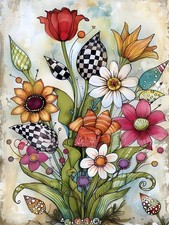 Flower Diamond Art Kit 12x16 Inch with Full Tools 5D DIY Wall Decor Set Kit Pack