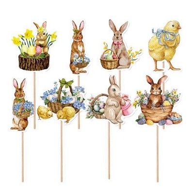 8 Stück süße Küken Ei Cupcake Topper Ostern Festival Geburtstag Party Baby1438