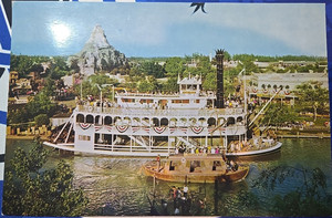 VTG 60's Disneyland Mark Twain J-7 Jumbo Postcard 6"×9" WDP
