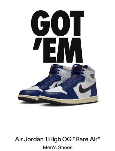🔥NEW Nike Air Jordan 1 Retro OG Rare Air High Deep Royal Blue Men’s Size 15🔥