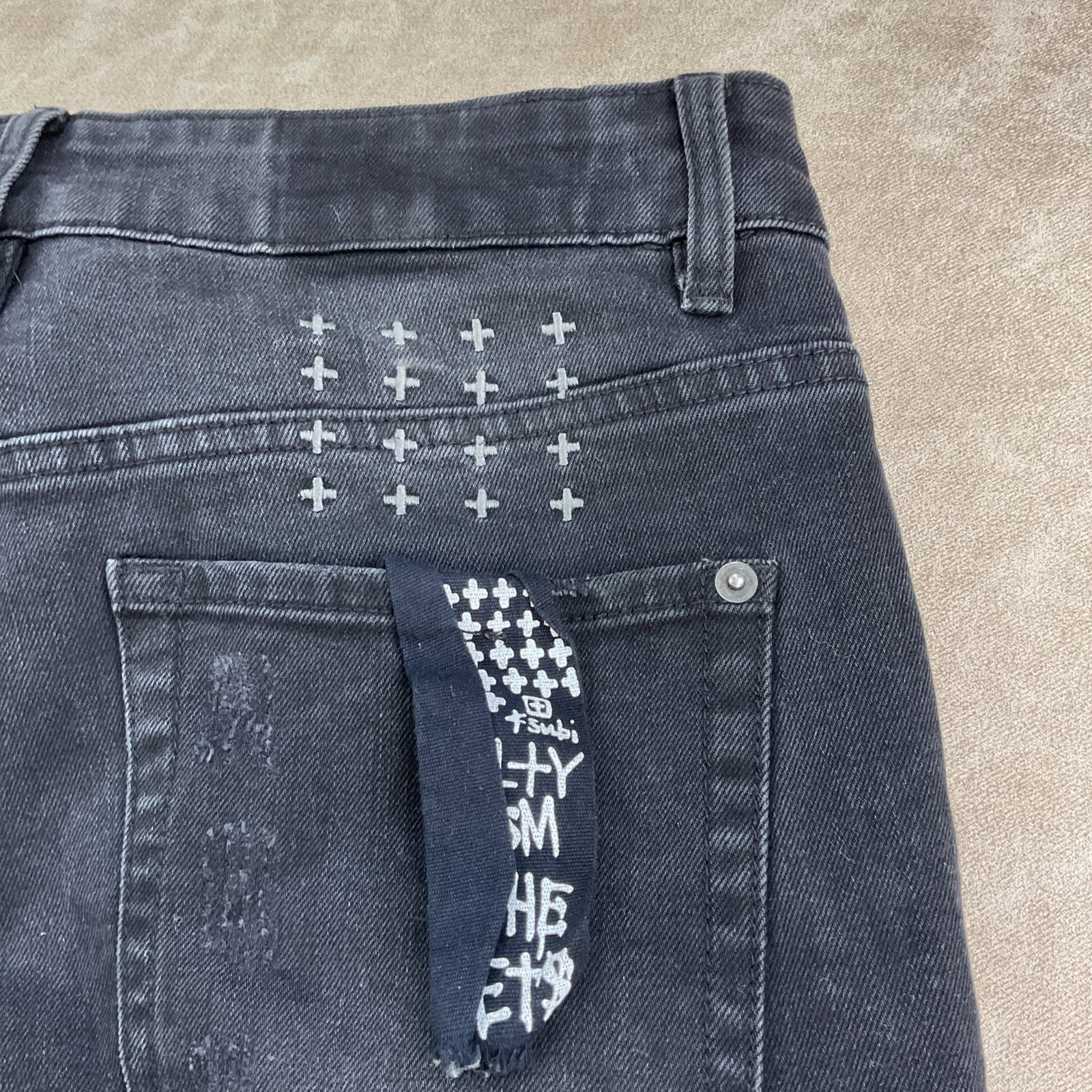 Ksubi Jeans Black Van Winkle Hunter Beden Skinny Button Fly Distressed Men Sz 30 thumbnail 7