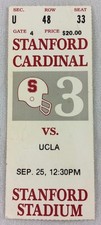 CFB 1993 09/25 UCLA at Stanford Football Ticket Stub-Bill Walsh, Coach