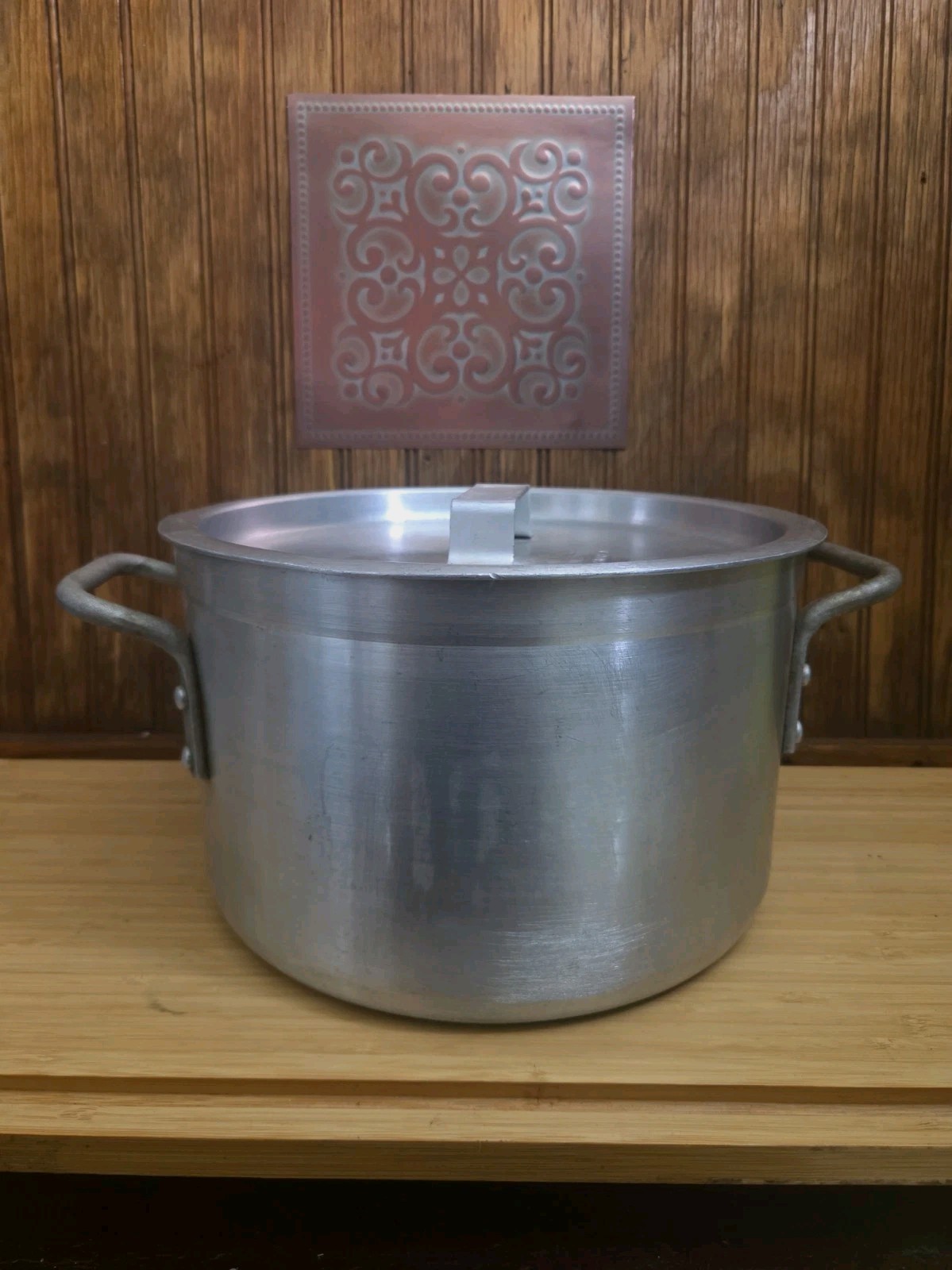 VTG LIBERTY Ware 8 Quart Stock Pot with Lid Aluminum Commercial Cook Wear