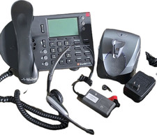ShoreTel 230 Black Corded IP Phone 6-Line Speakerphone Ethernet w/ Plantronics