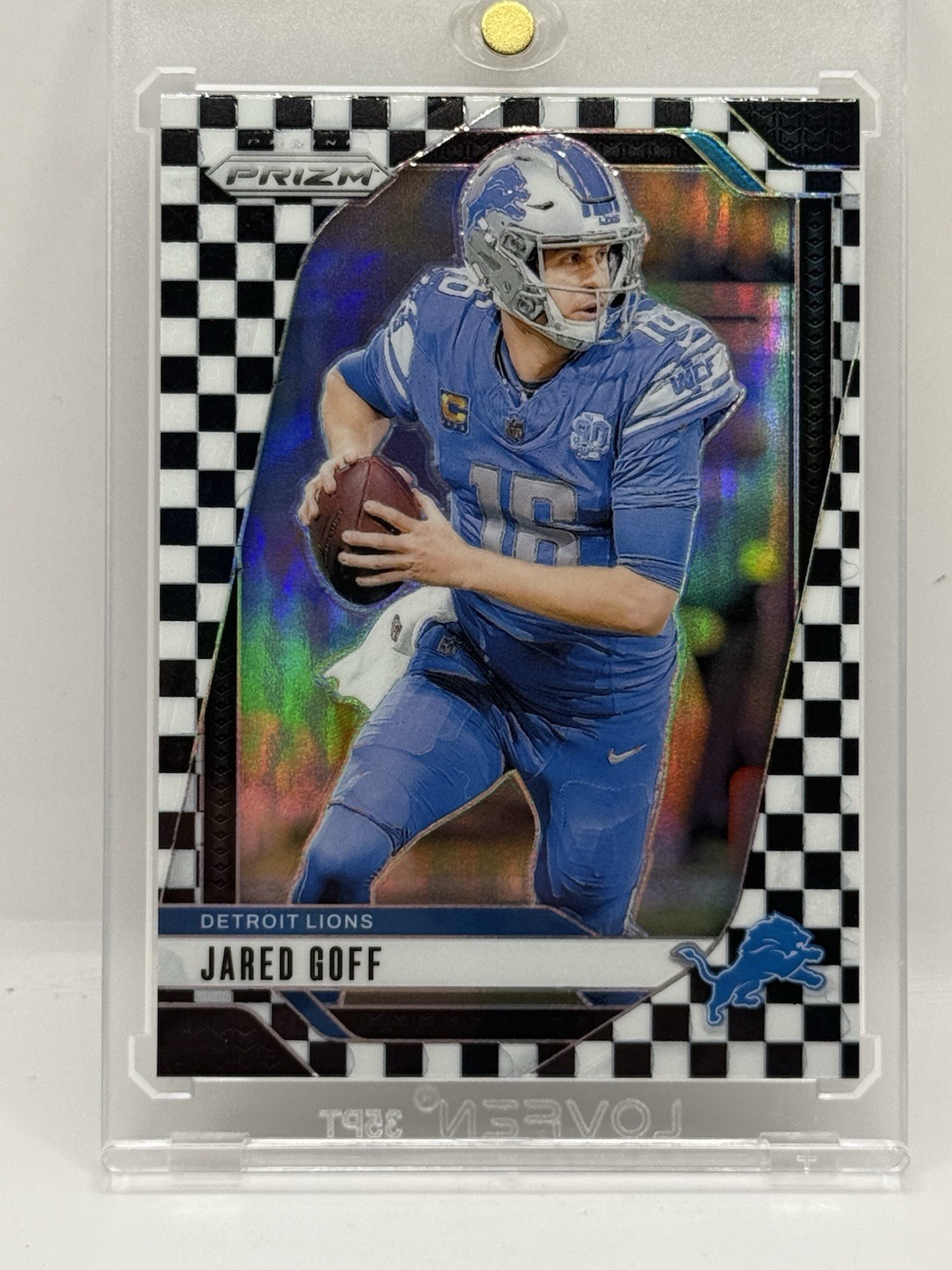 2024 Panini Prizm Football Jared Goff Black And White Checkerboard #92 SP Lions