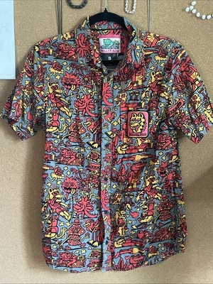 KILLER ACID Psychedelic Party Animal -  Short Sleeve Button Up - Size Small