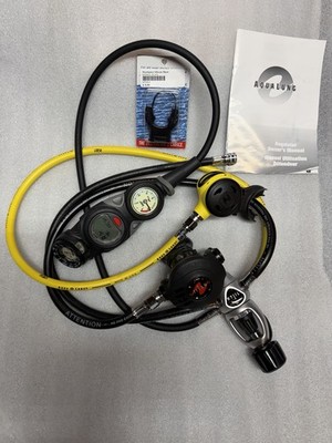 Aqua Lung Titan Scuba Regulator Set Octopus, Mares Console Gauges & Compass Used