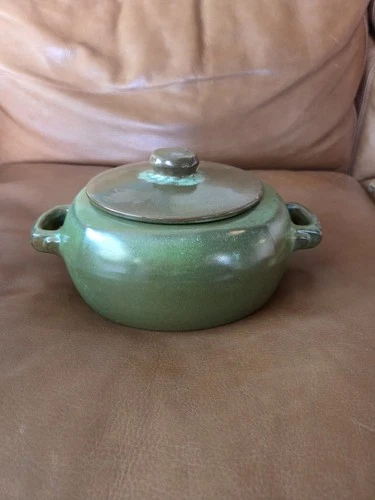 Vintage Frankoma Plainsman Prairie Green #5V Covered 1.5 Qt Casserole Dish