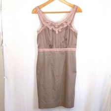 Ann Taylor Loft Dress Fitted Knee Length Mauve with Ribbon Detail Size 2