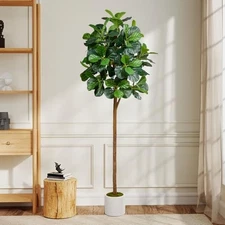 Artificial Fiddle Leaf Fig Tree Tall, Faux Fiddle Leaf Fig Tree Indoor 6ft
