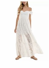 SENI & CADE White Lace Maxi Dress Women's Formal Dress Size M
