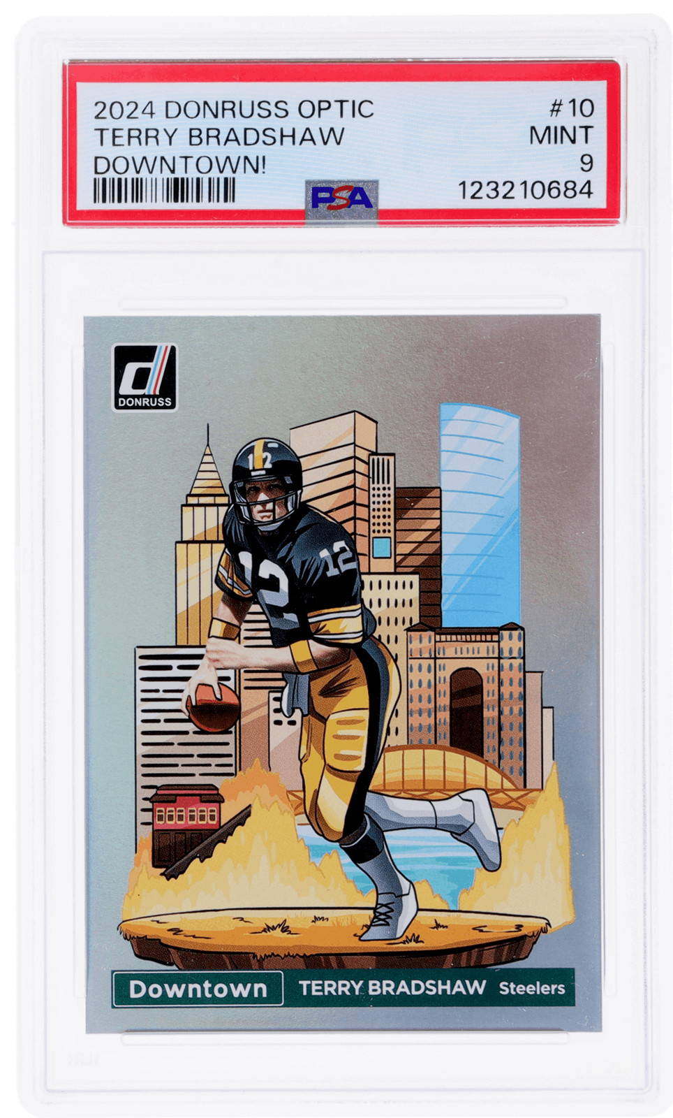 2024 Donruss Optic Terry Bradshaw Downtown #10 PSA 9