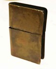WWI Era Brass Trench Art Lighter — Book-Shaped Design — Antique Trench Lighter — photo 1