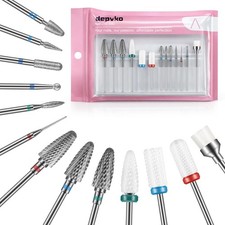 13PC Nail Drill Bits Set, Drill Bits for Nails, 3pcs Tungsten Carbide Drill B...
