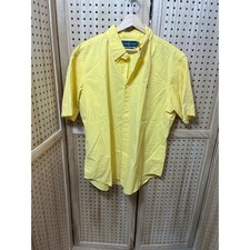 Polo Ralph Lauren Mens XL Classic Fit Short Sleeve Button Down Shirt Yellow Pony