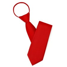 Pre Tied Adjustable Zipper Ties for Men 3.15" Womens Solid Color Necktie Red