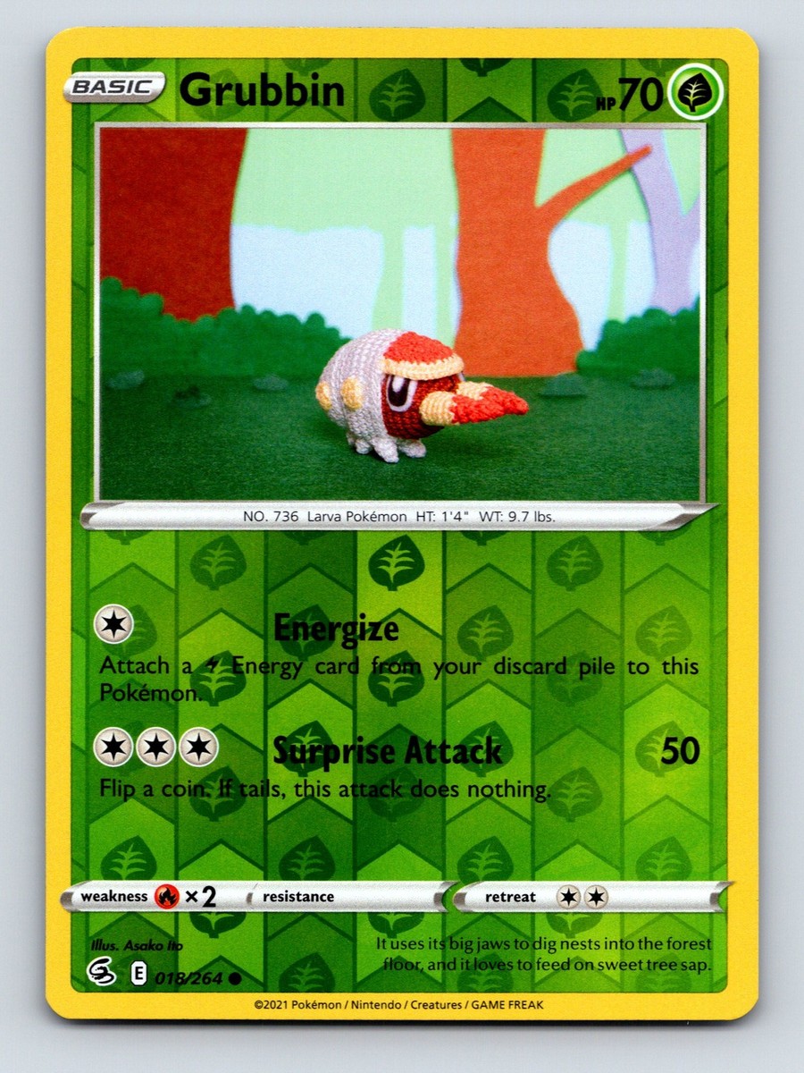 Basic Grubbin HP 70 Surprise Attack Rarity Green Forest Pokémon