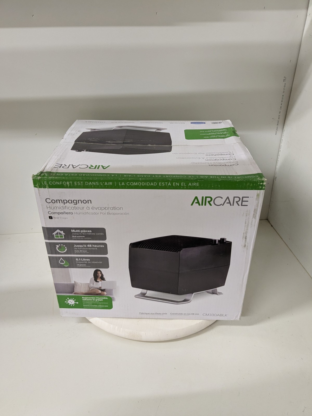 AIRCARE Companion Evaporative Humidifier - 1.6 GALLON - CM330ABLK - NEW