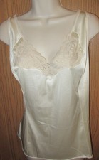 VANITY FAIR BRIDAL IVORY 3" LACE NYLON camisole slip nightgown sz 42 /bust 50"