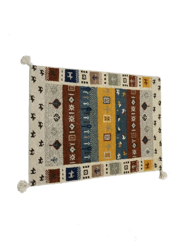 2X3 ft Hand-Knotted Tribal Gabbeh Rugs Modern Bed Room Carpets - Image 2 of 4