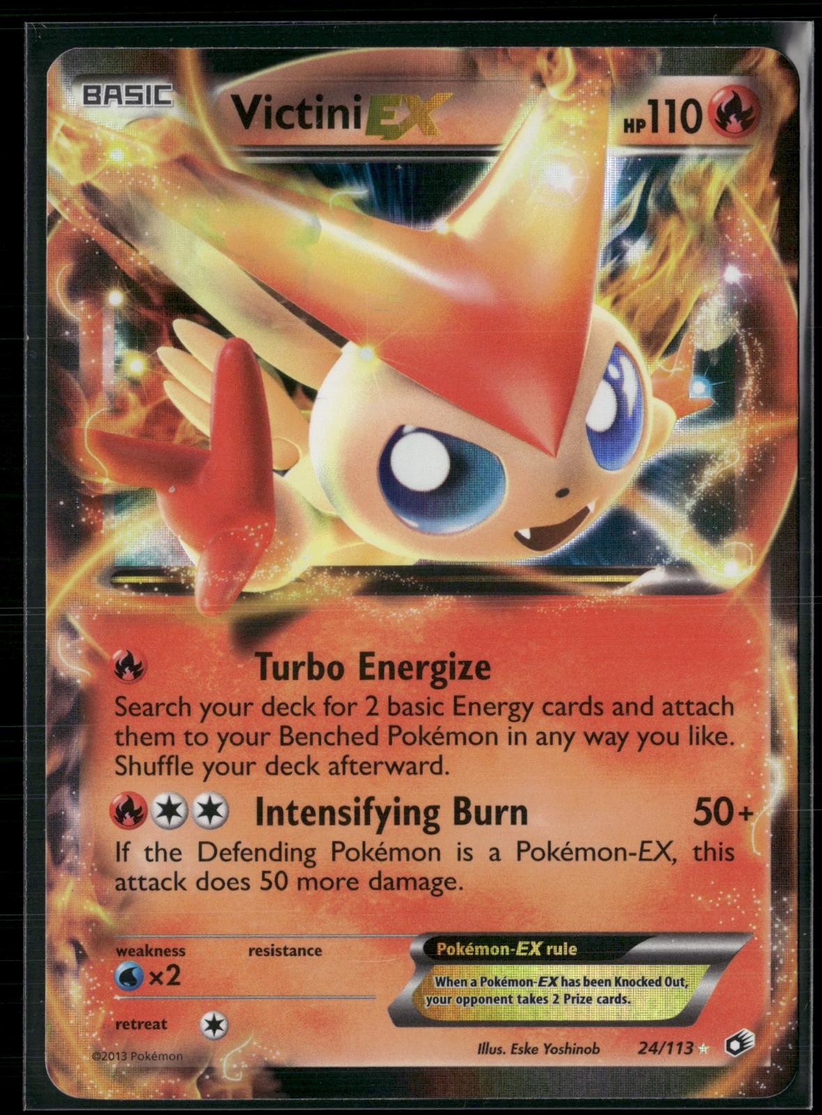 Victini EX 24/113 Holo Ultra Rare Legendary Treasures Pokemon Lightly Played
