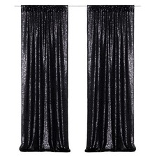 2 Pcs 2x8Ft Sequin Backdrop Curtains for Wedding Events Party Photography