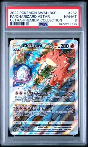Pokemon Charizard VSTAR Ultra-Premium Coll. Full Alt Art Promo SWSH262 PSA 8