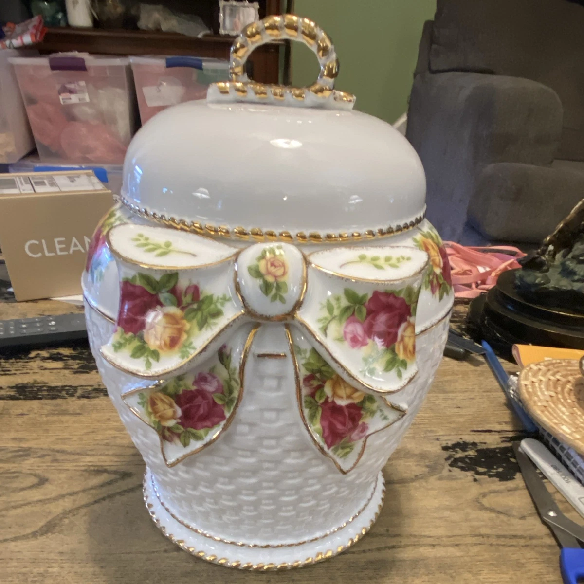 Old Country Roses Cookie Jar for sale | eBay