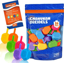Zion Judaica Plastic Hanukkah Dreidels Assorted Colors W/Hebrew  English Transl