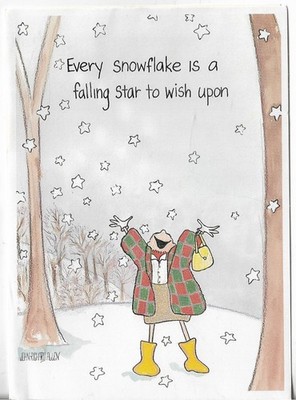 VTG CHRISTMAS GREETING CARD 5x7 Every Snowflake is a Falling Star to Wish Upon