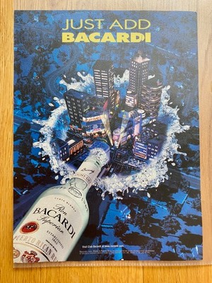 Just Add Bacardi Rum Superior Carta Blanca 1997 Vintage Ad Werbung Reklame v2