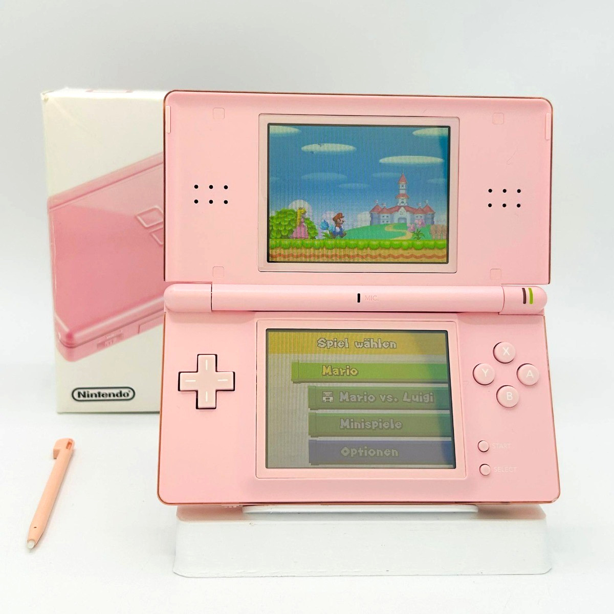 Nintendo DS Lite Rosa Console Boxata CIB Scatola Cavi Pennino Originale