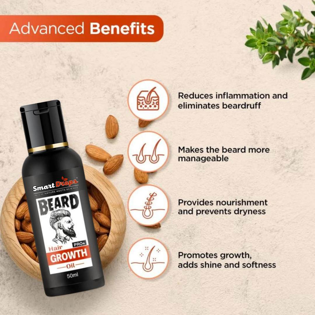 Beard Growth Oil Serum Fast Growing Beard Mustache Facial Hair Grooming for Men