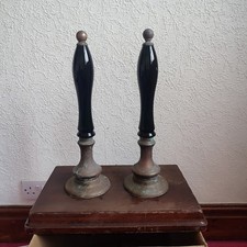2 x Vintage Brass & Ceramic Beer pumps Tap handles Bar Pub