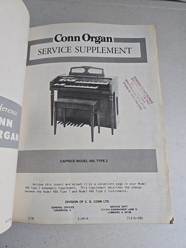 Collection Of Conn Organ Service Repair Manual Schematics - Picture 5 of 15