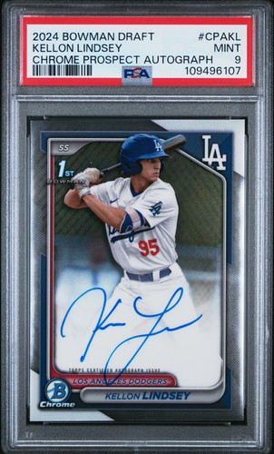 Kellon Lindsey 2024 Bowman Draft #CPA-KL Chrome Autographs Auto PSA 9