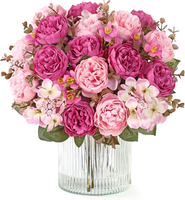 Demiuko Pfingstrose KüNstliche Blumen Rose Rosa Kunstblumen Wie Echt 2 BüNdel Se
