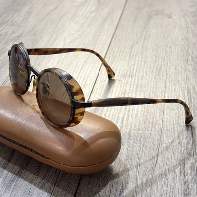 Rare Vintage Alain Mikli 3124 Side Shield Round Sunglasses Tortoise Made France